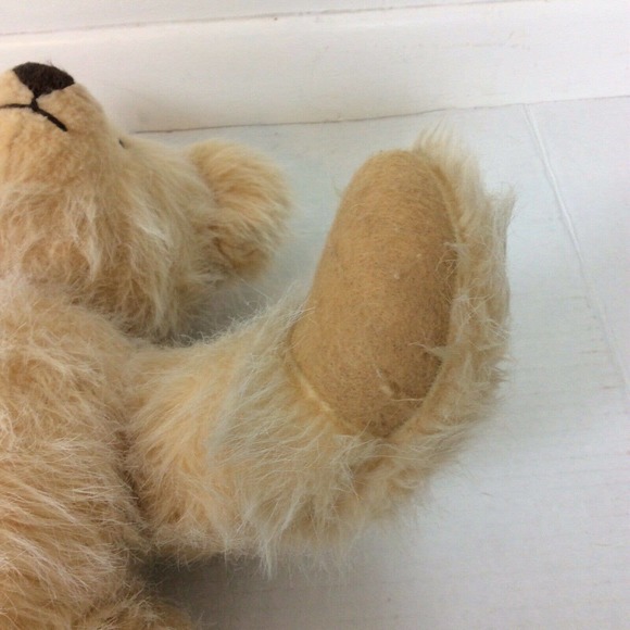 Blond Mohair Jointed Teddy Bear 1950s 16"